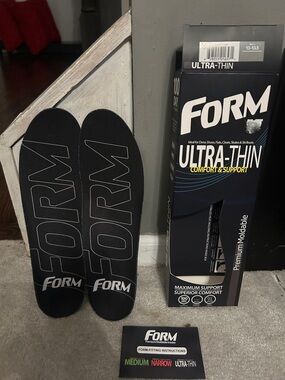 Ultra-Thin Black Men's Insoles - Comfort & Support size men’s 13-13.5